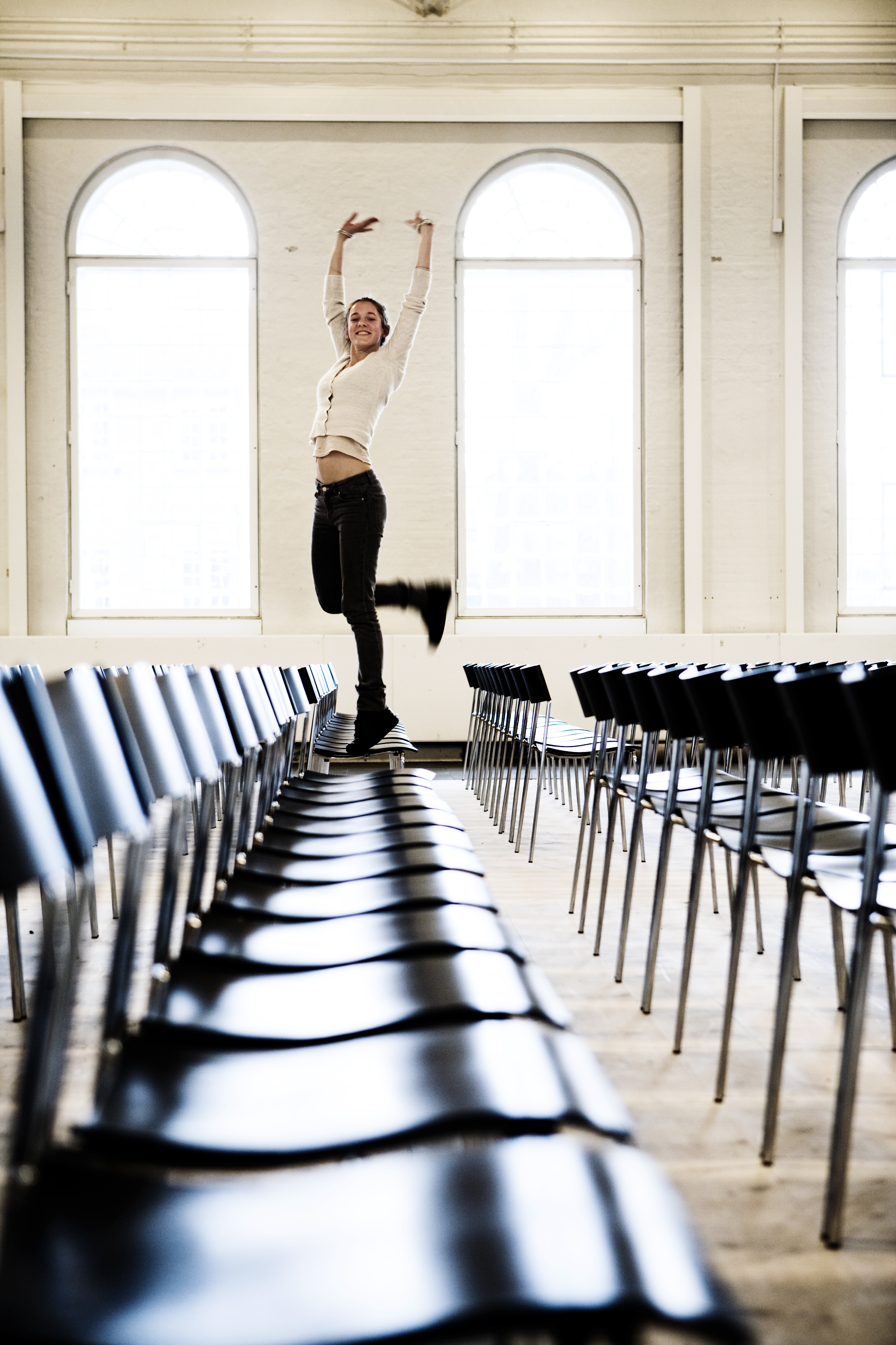 STDK. Girl Dancing on Chairs